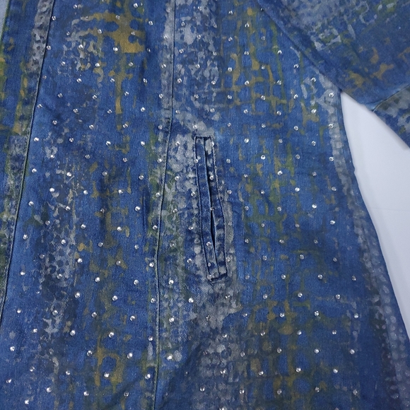 Get Lucky USA Denim Bling Jacket Upcycle Look - Picture 3 of 10